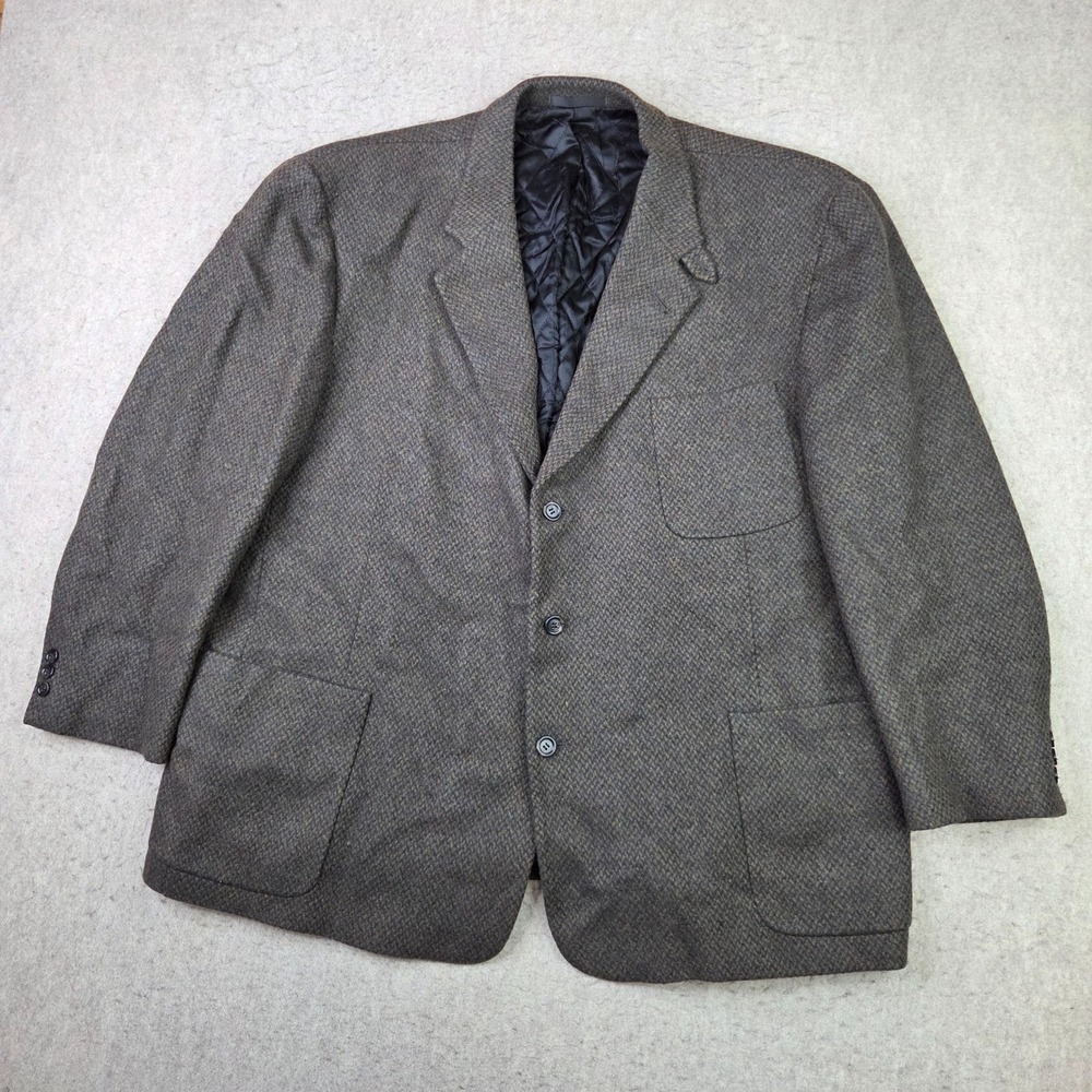 LL Bean Thinsulate 3M Tweed Blazer Mens 2XL Green 3 Button Coat Made in USA